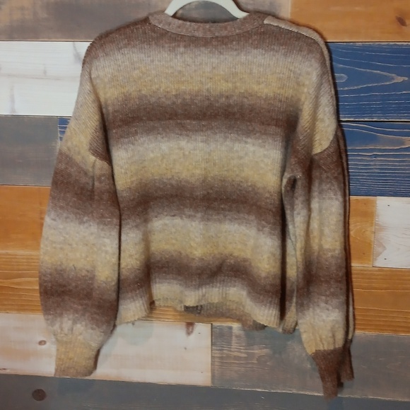 Jamison Wool Blend Cardigan M Brown Buttercup Yellow - Picture 6 of 7